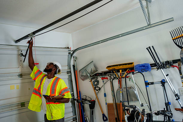 Professional Garage Door Panel Replacement technician working in Huntington Station, NY